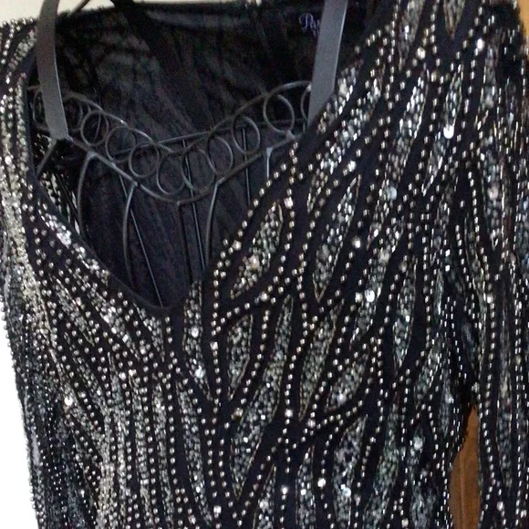 Parker Black sequin Dress, 8 - Picture 4 of 11